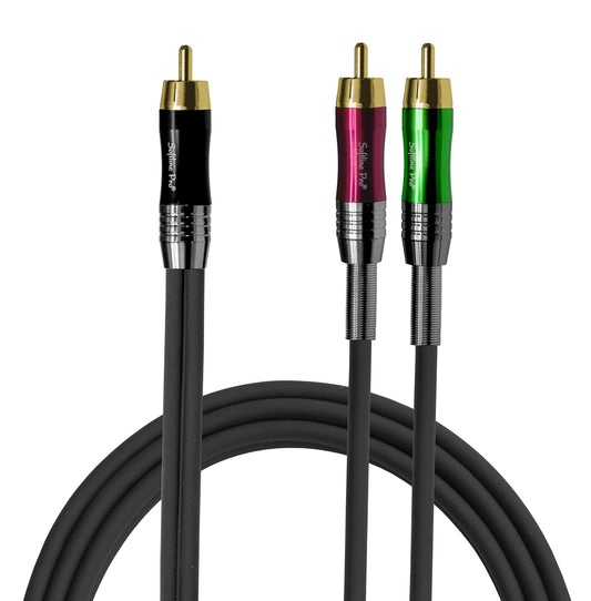 Softline Pro 2x RCA to 1x RCA 1.5 Meter Cable With Gold Plated Connector 1-Male to 2-Male Audio Interconnects (SP RCAY)