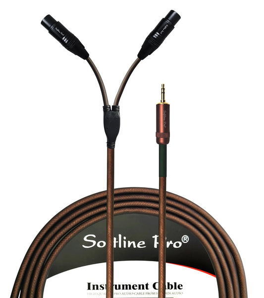 Softline Pro 3.5mm to Dual XLR Male Y-Splitter Cable Double Female Adapter Interconnect Patch Cord Matt Silicone PVC Professional Instrument Cable- 1.5M (EP2 XLR FM DUAL 150 Pro)