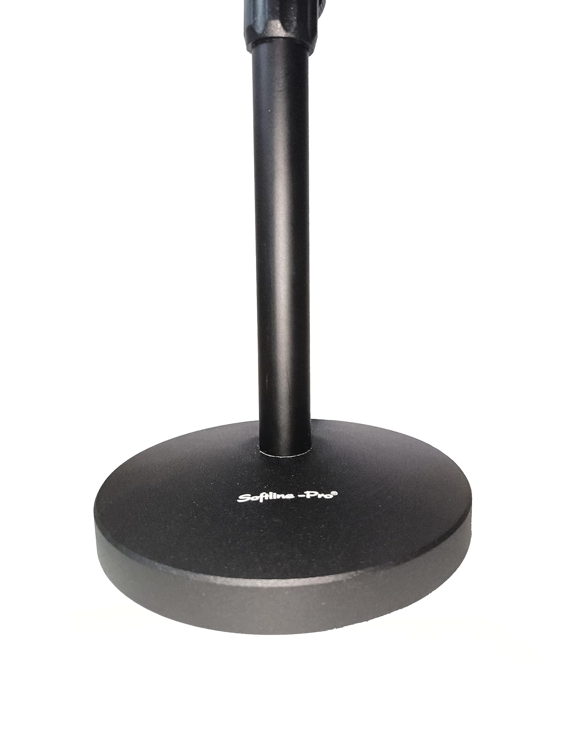 Softline Pro Mic Stand for Singing, Table Top Microphone Stand with Heavy Duty Huge Round Base - 25.5 cm, 2.1 Kg, SP05