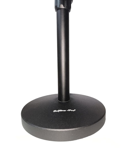 Softline Pro Mic Stand for Singing, Table Top Microphone Stand with Heavy Duty Huge Round Base - 25.5 cm, 2.1 Kg, SP05