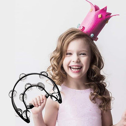 Softline Pro SP TW20-HM Tambourine Half Moon Tambourines for Adults with 20 Jingle in Black (Double)