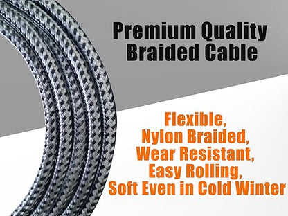 Softline Pro SP RAST500-C Guitar Cable 5 Meter 6.35mm Mono Right Angle to 6.35mm Mono Jack Durable Nylon Braided Instrument Cable