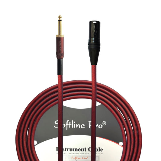 Softline Pro 6.35mm Jack Mono to XLR Male Cable Double Shielding Matt Silicone PVC Professional Instrument Cable for Mixers Amplifiers Recording & Live Performance - 3M (TS-M-XLR-Male 300 Pro)
