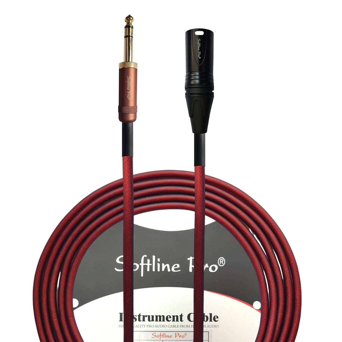 Softline Pro TRS Microphone Cable Stereo 6.35mm Jack to XLR Male Double Shielding, Matt Silicone PVC Jacket Professional Instrument Cable for Speakers Mixers & Studio Recording – 3M (SM 300 Pro)