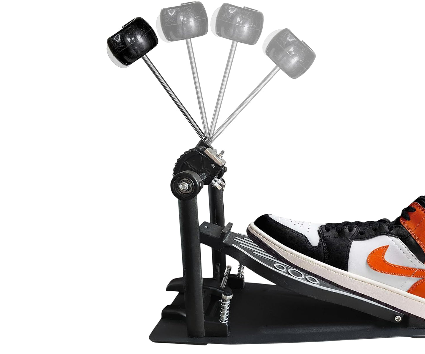 Softline Pro SP 510 Single Bass Drum Pedal Double Chain Drive Kick Pedal with Power Glide Cam Adjustable Spring Tension & Beater Angle Heavy Duty Drum Pedal for Acoustic & Electronic Drums Single Bass Drum Pedal Sprocket-less Double Chain Drive Kick Pedal