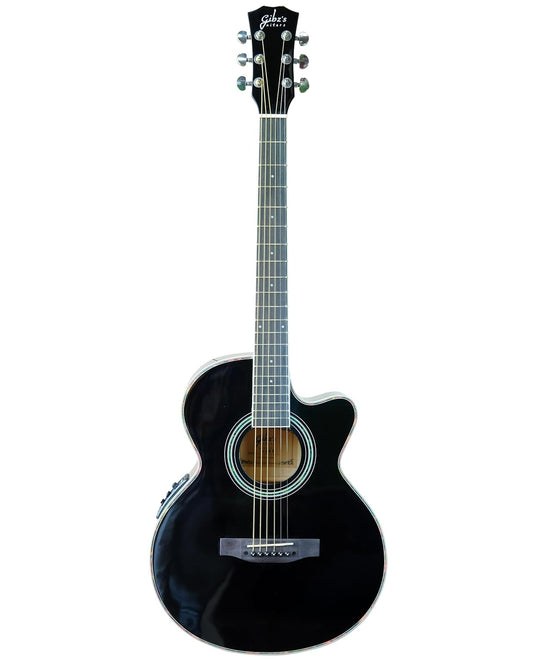 Gibz's Guitar G39EQ Glossy Semi Acoustic Guitar with Fishman Pickup, Truss Rod and Padded Bag