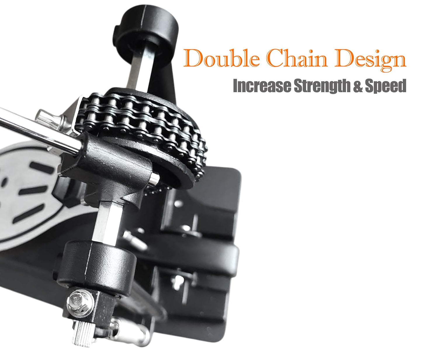 Softline Pro SP 530 Single Bass Drum Pedal Double Chain Drive Kick Pedal with Power Glide Cam Adjustable Spring Tension & Beater Angle Heavy Duty Drum Pedal for Acoustic & Electronic Drums Single Bass Drum Pedal Sprocket-less Double Chain Drive Kick Pedal