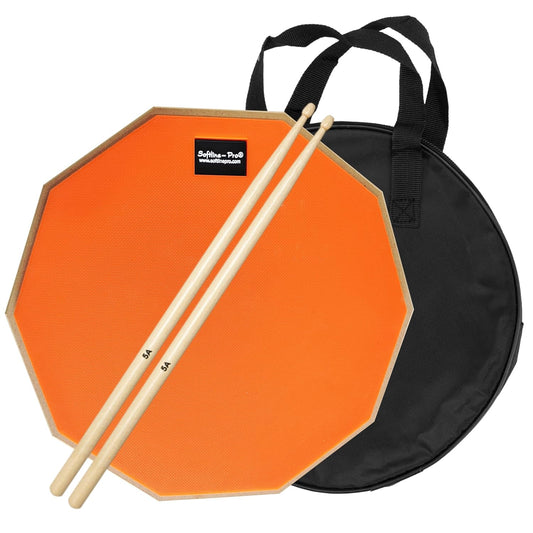 Softline Pro Silicone Dumbed Drum Practice Pad 12" & 10 Corners Double Sided (SP-DPP44-SB-OG)