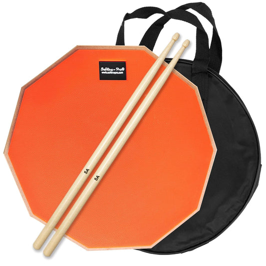 Softline Pro Dumbed Drum Practice Pad 12" & 10 Corners Double Sided (SP-DPP45-SB-OG)
