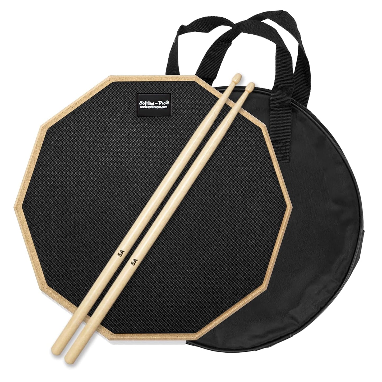 Softline Pro Silicone Dumbed Drum Practice Pad 12" & 10 Corners Double Sided (SP-DPP44-SB-BK)