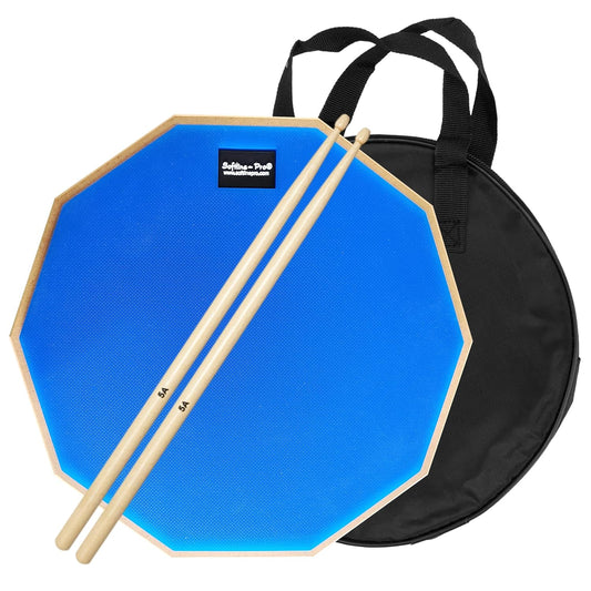Softline Pro Silicone Dumbed Drum Practice Pad 12" & 10 Corners Double Sided (SP-DPP44-SB-BL)