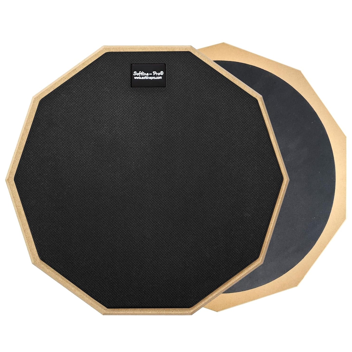 Softline Pro Silicone Dumbed Drum Practice Pad 12" & 10 Corners Double Sided (SP-DPP44-SB-BK)
