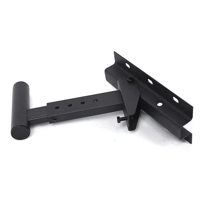 Black metal bracket on a white background