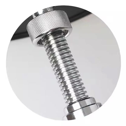 Close-up of a metal screw on a plain background