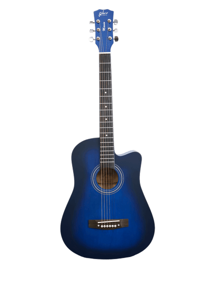Gibz's Marvin Series 38-Inch Matte Acoustic Guitar with Truss Rod Pick Up & Bag (G 238C BL)