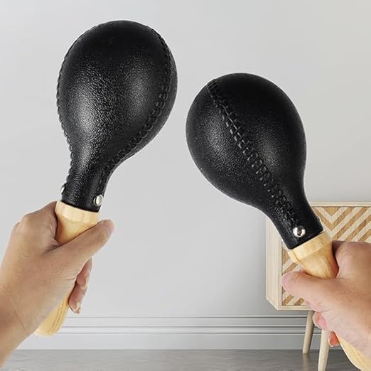 Sand hammer style rattles maracas with ergonomic grip