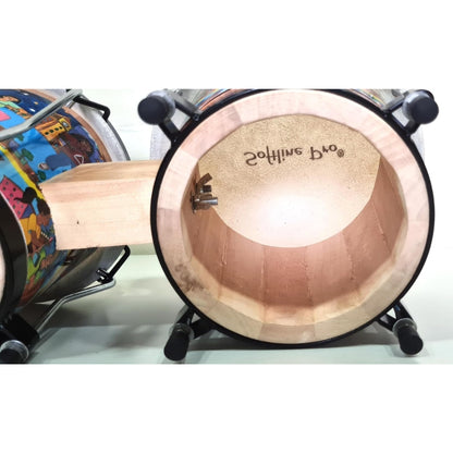 Padded carry bag designed for protecting and transporting the bongo set.