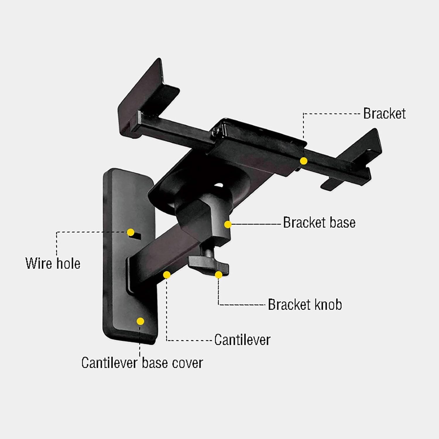 Bookshelf speaker wall mount, 
Softline Pro SP WB010 Wall Mount Bracket Installation Diagram – Adjustable Tilt and Swivel Instructions