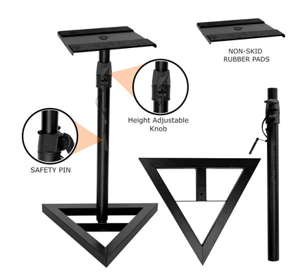 Triangle base studio speaker stands – black pair, 


Speaker stand with height adjustment