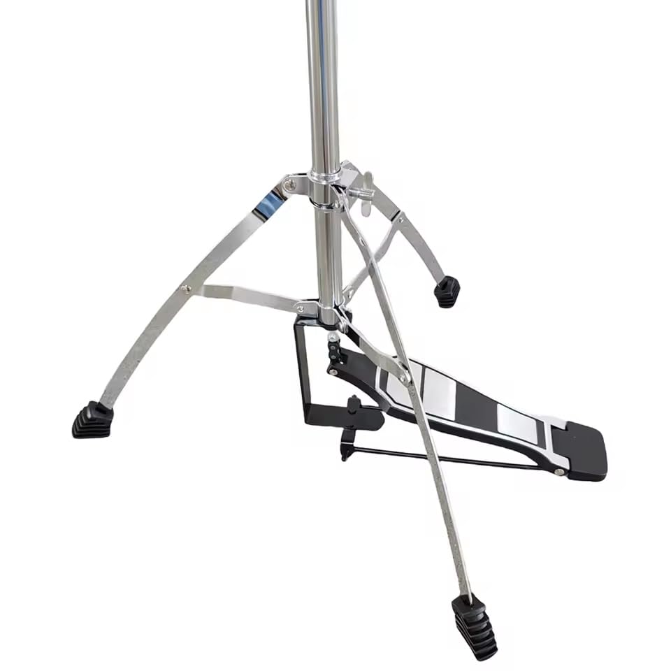 Drum stand with foot pedal on a white background