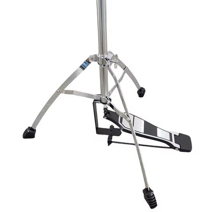Drum stand with foot pedal on a white background