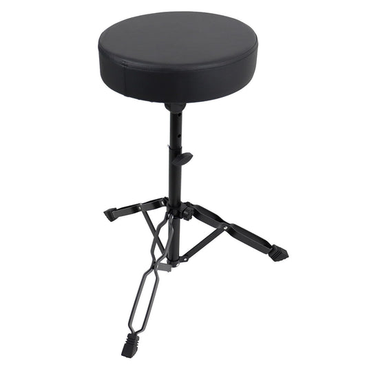 Portable adjustable drum throne with comfortable cushion seat