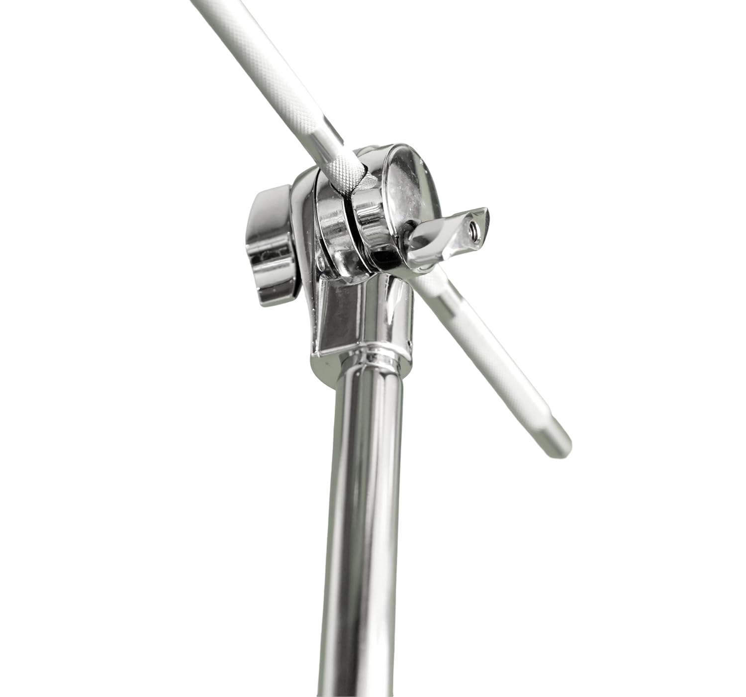 Chrome kitchen faucet on a white background