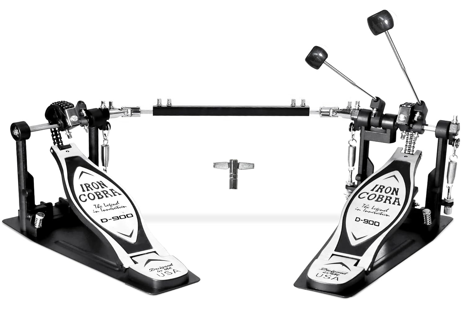 Studio and stage double bass drum pedal system