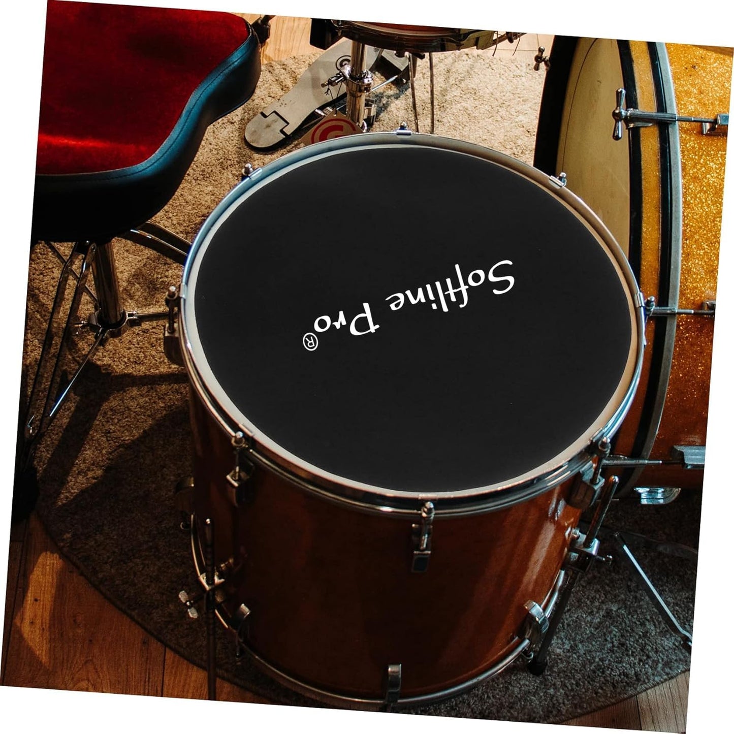 Drum with 'Sofitel Pro' branding on a drum set.
