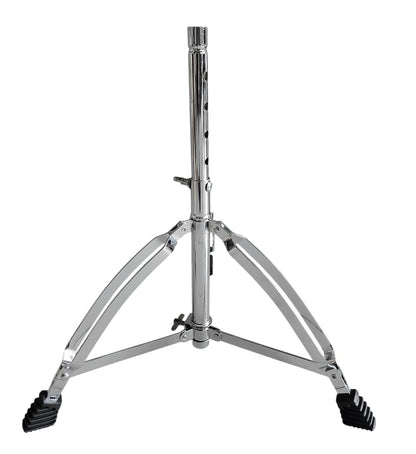 Chrome double-braced tripod stand on a white background