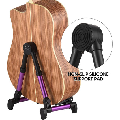 Close-up of silicone-padded backrest and aircraft-grade aluminum arms in the SP24-A stand