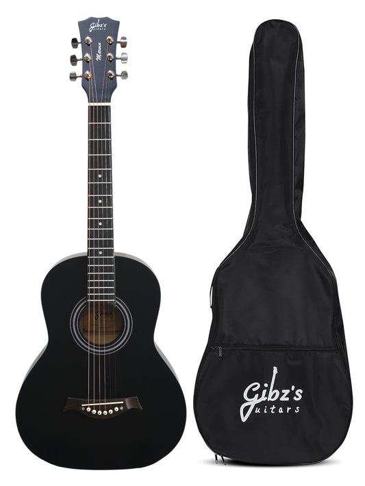 Gibz's Marvin Series 36-Inch Dreadnought Acoustic Guitar with Pickup & Bag (G 236D BK)