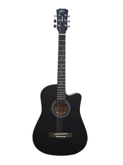 Gibz's Marvin Series 38-Inch Matte Acoustic Guitar with Truss Rod Pick Up & Bag (G 238C BK)