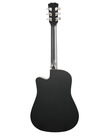Gibz's Marvin Series 38-Inch Matte Acoustic Guitar with Truss Rod Pick Up & Bag (G 238C BK)