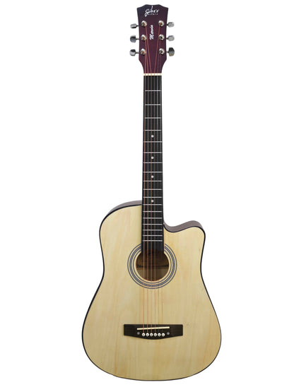 Gibz's Marvin Series 38-Inch Matte Acoustic Guitar with Truss Rod Pick Up & Bag (G 238C NT)
