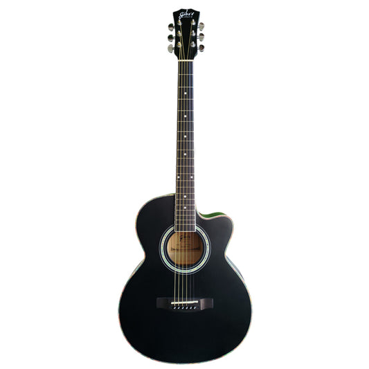 Gibz's guitars G39M Matt Acoustic Guitar With Truss Rod Pick Up & Bag (Matt, Black)