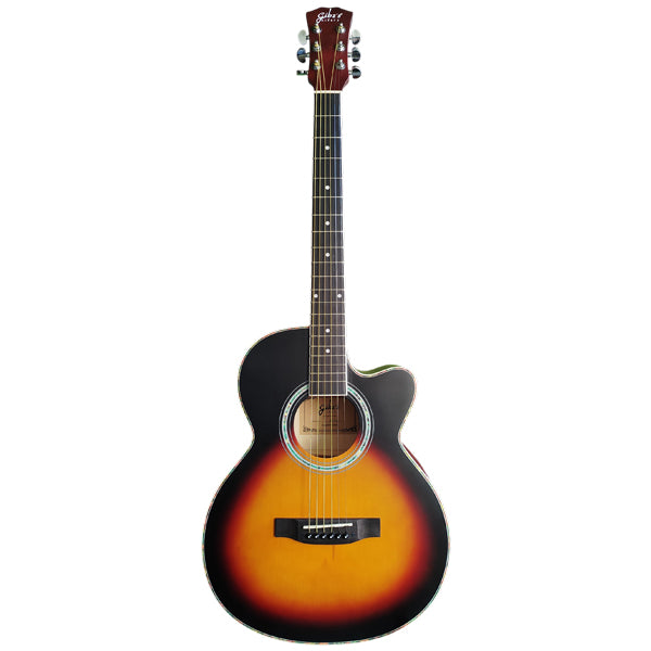 Gibz's guitars G39M Matt Acoustic Guitar With Truss Rod Pick Up & Bag (Matt, Sunburst)