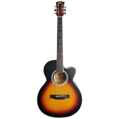 Gibz's guitars G39M Matt Acoustic Guitar With Truss Rod Pick Up & Bag (Matt, Sunburst)
