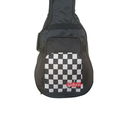 Side Profile: “Side profile of G530 bag showing black-and-white panels and slim shape”