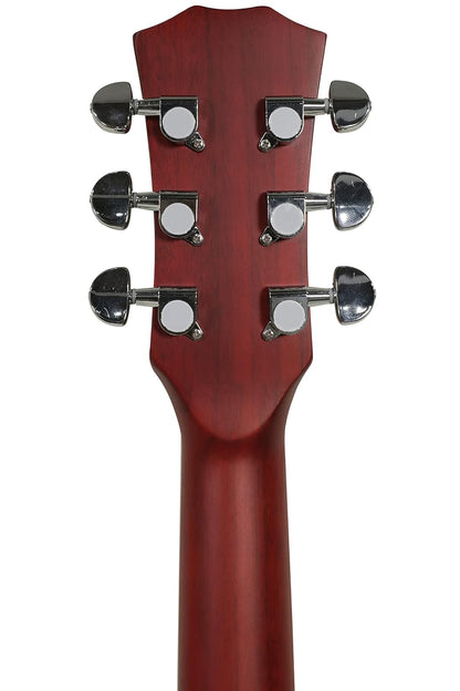 ibz's G-39M Matt Acoustic Guitar in redburst finish, full front view with cutaway"
