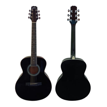 Gibz's Guitars G36 Glossy Acoustic Guitar with Padded Bag (Black)