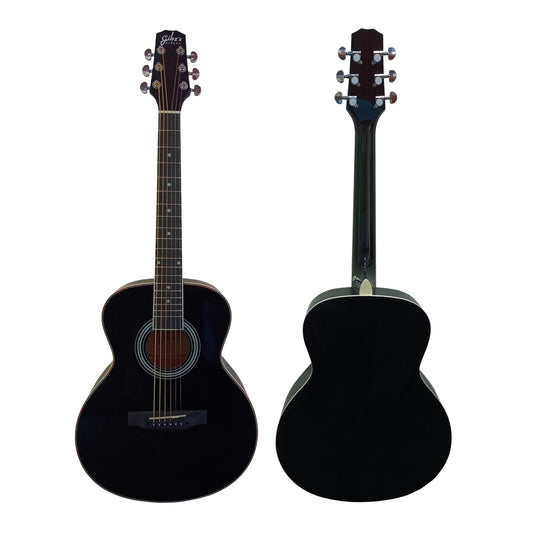 Gibz's Guitars G36 Glossy Acoustic Guitar with Padded Bag (Black)