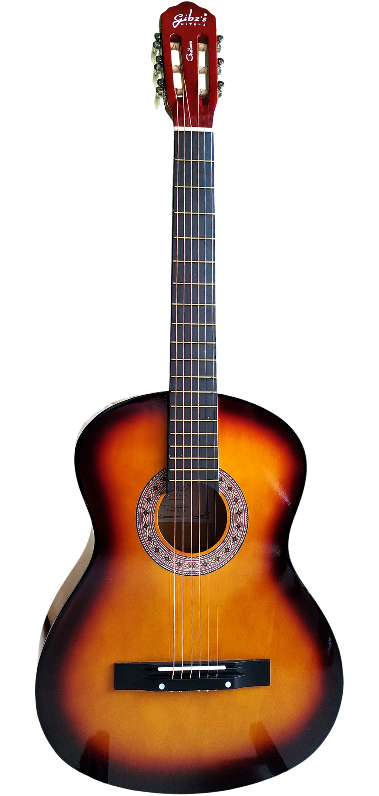 Gibz’s Guitaro GG 39 SB 39-Inch Classical Acoustic Guitar – Full-Size Basswood Body, Wooden Fretboard & Bridge, Metal Strings, Open-Head Metal Tuning Machines – Rich Tone, Comfortable Playability, Ideal for Beginners & Intermediate Players (Copy)