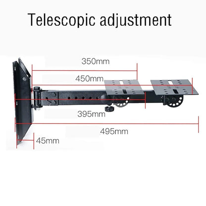 Heavy-duty steel build and installation bracket plate view, 
Speaker wall mount with tilt & angle adjustment