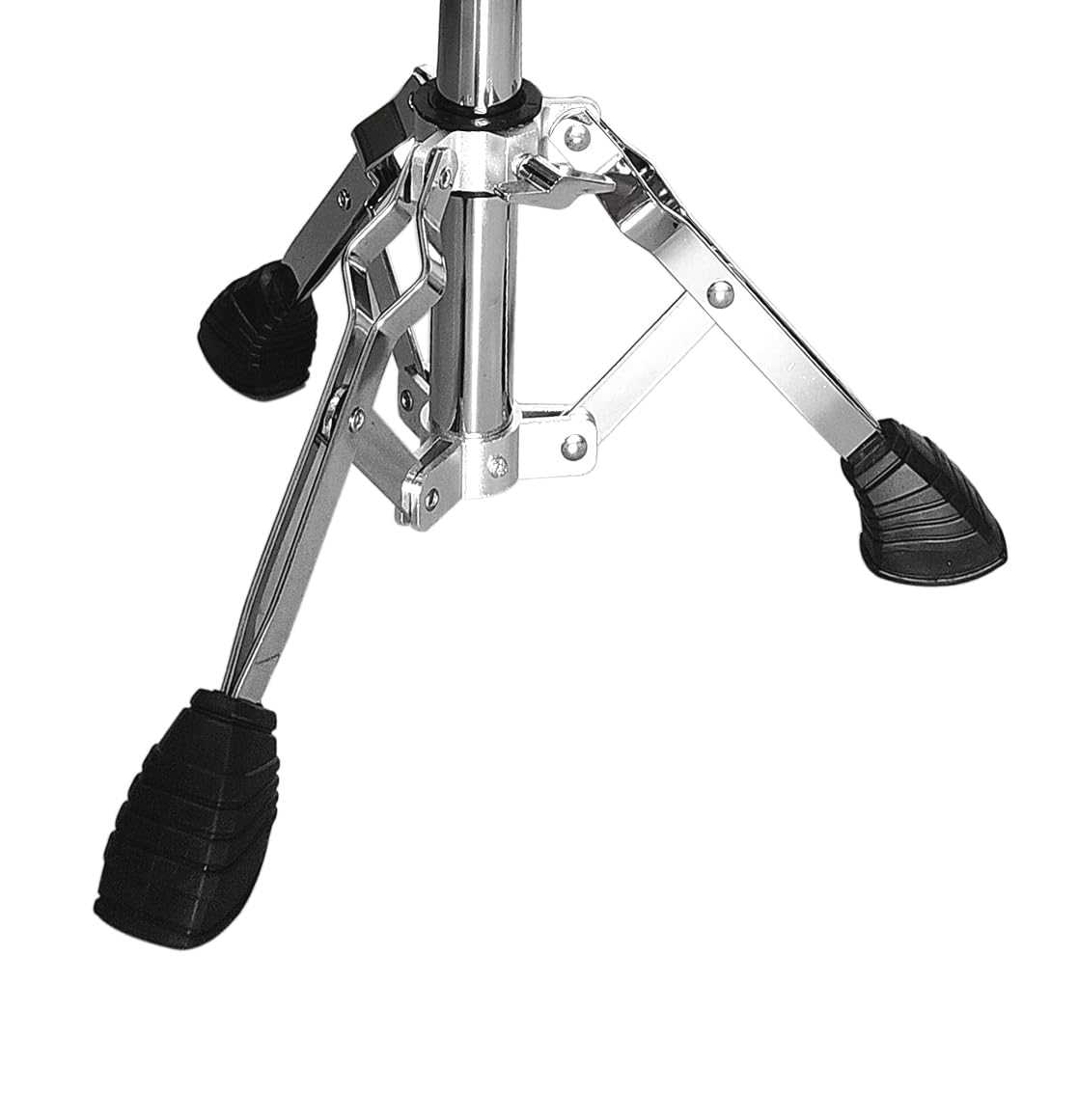 Drum stand with black foot pads on a white background