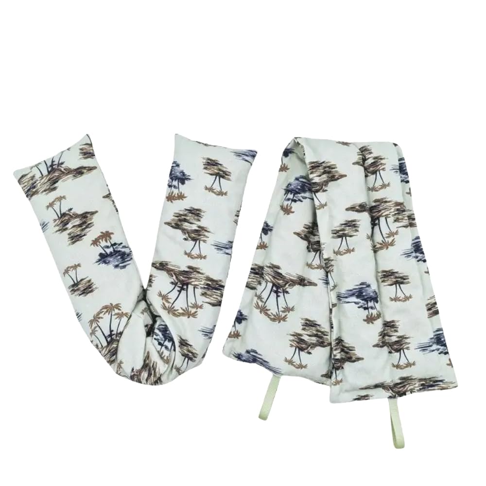 Set of three fabric swatches with nature-themed patterns on a white background
