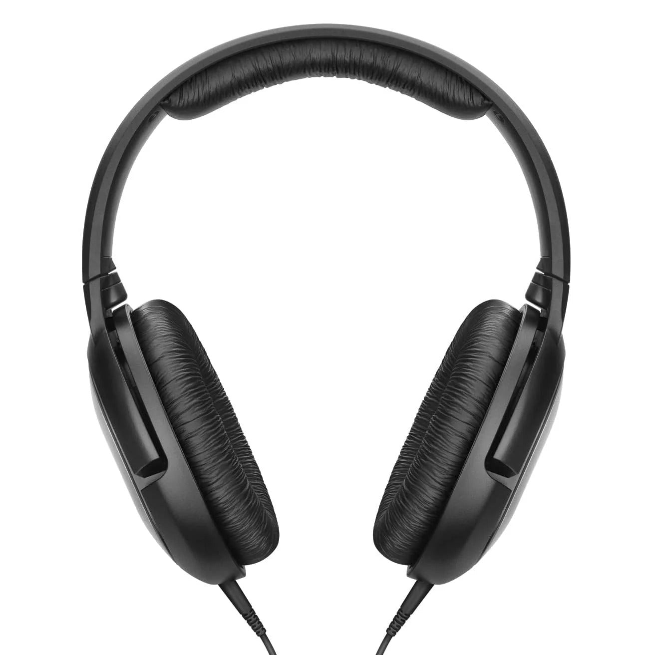Black over-ear headphones on a white background