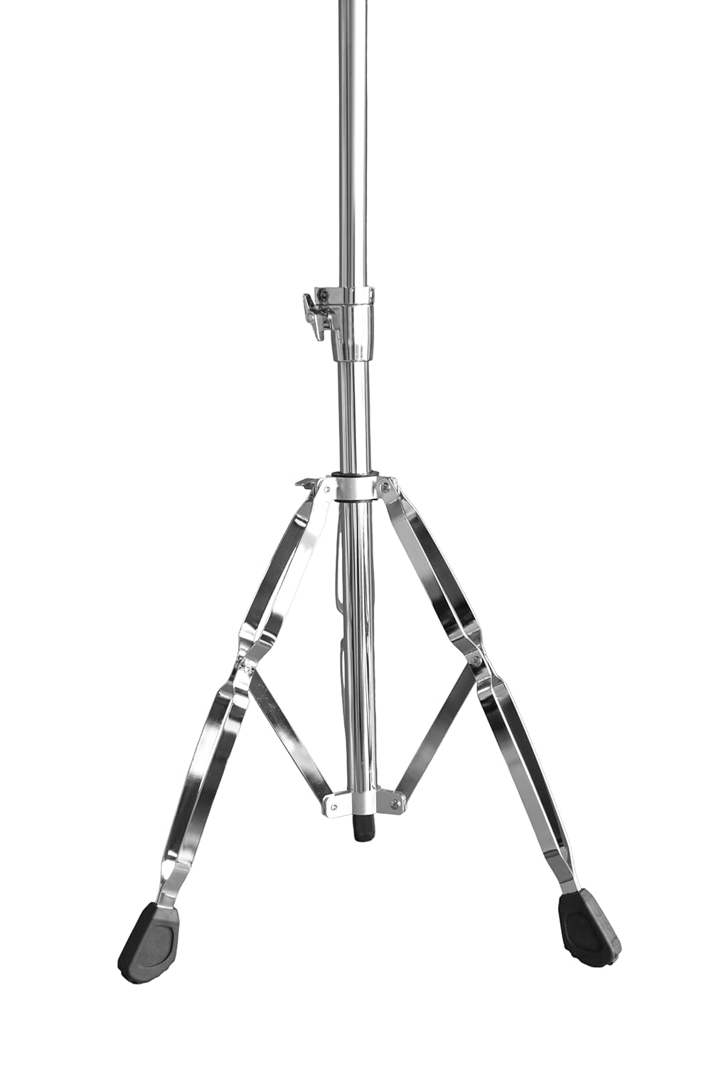 Chrome drum stand on a white background