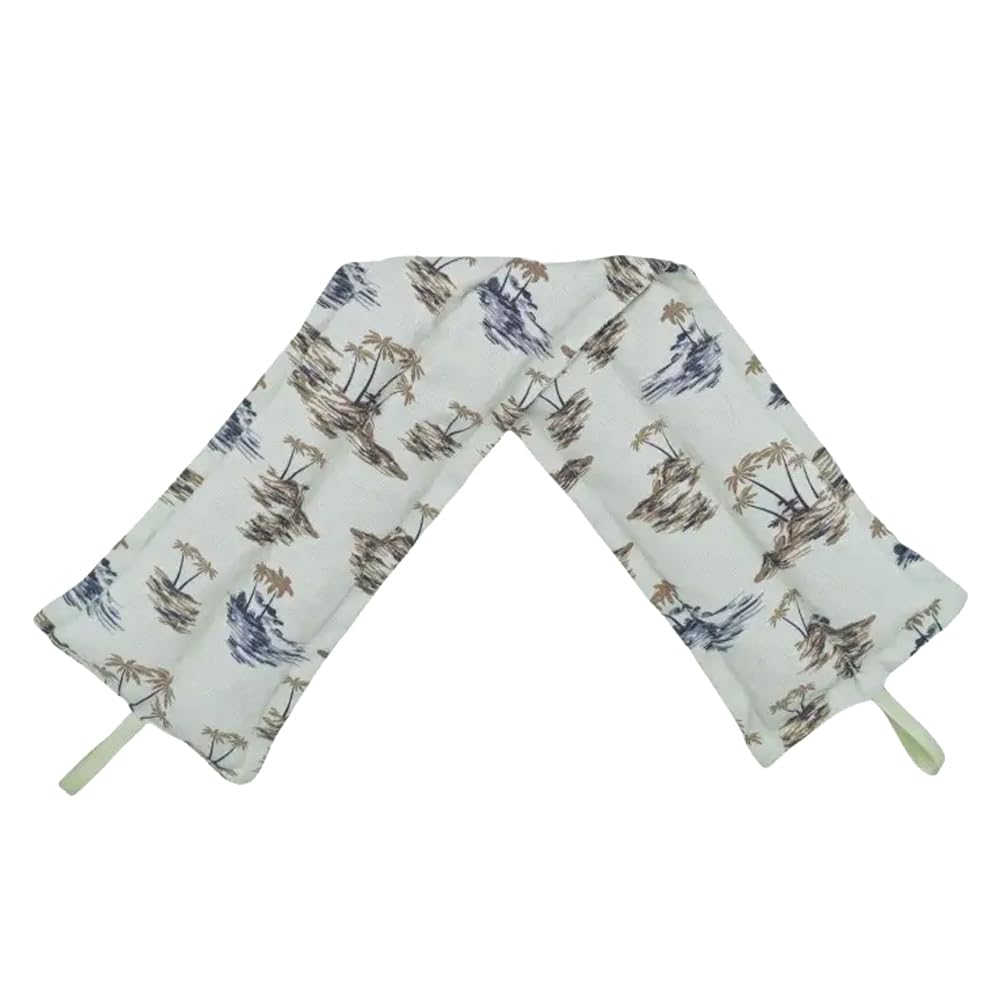 Baby bib with vintage-style illustrations on a white background