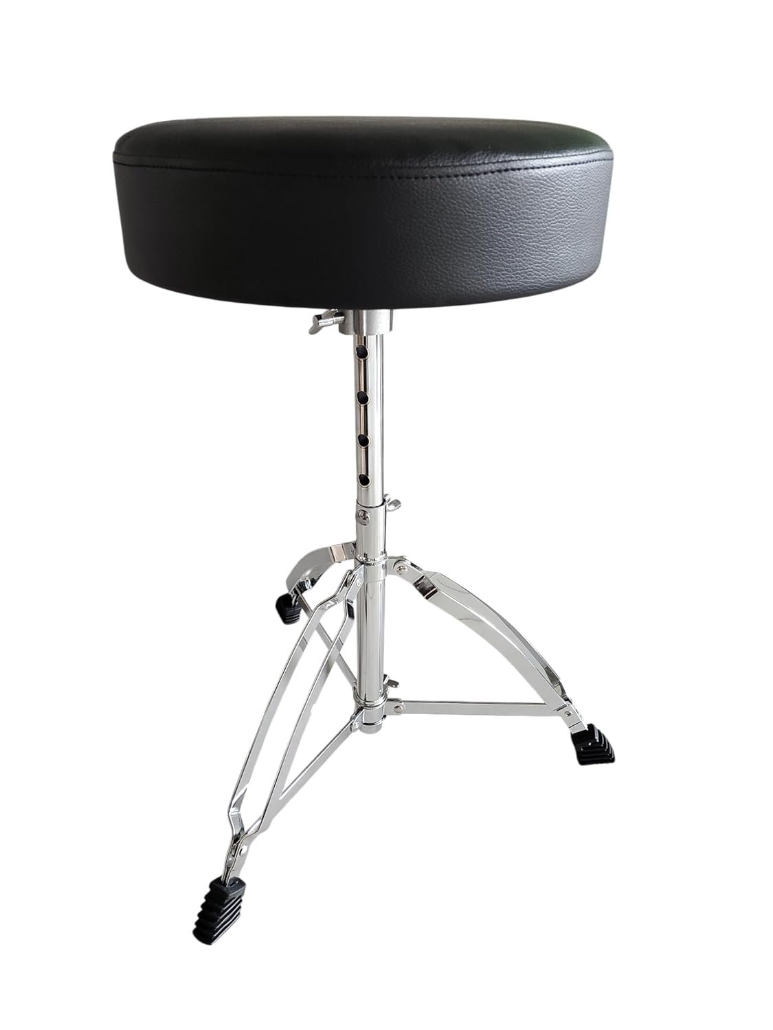 Black drum throne with metal legs on a white background